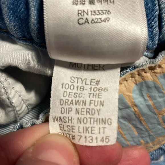 Mother Snacks Jeans 27 Drawn Fun Dip Nerd Blue Elastic Drawstring Straight Loose